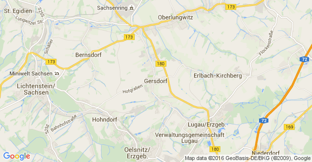 Karte Gersdorf bei Chemnitz