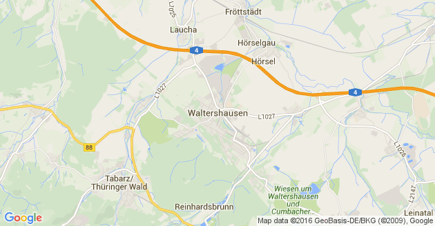 Karte Waltershausen in Thüringen