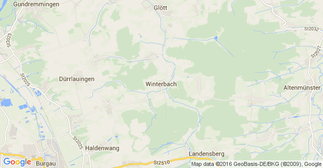 Karte Winterbach Kreis Günzbug