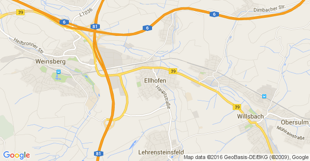 Karte Ellhofen in Württemberg