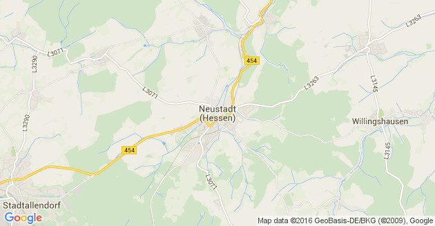 Karte Neustadt in Hessen