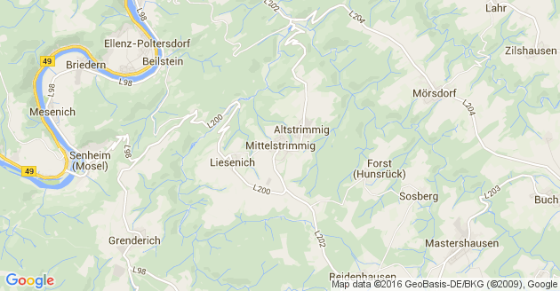 Karte Mittelstrimmig